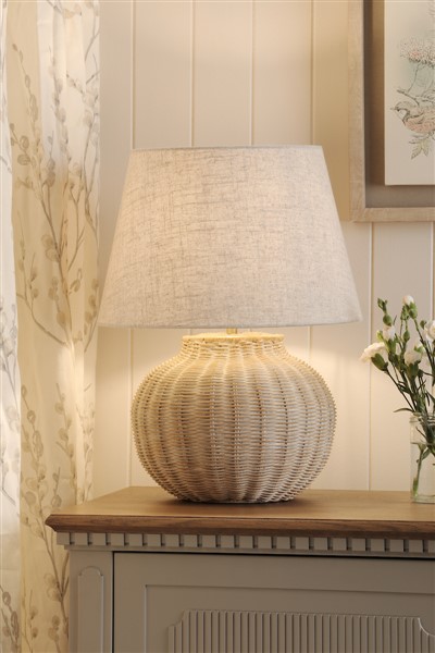 (image for) Laura Ashley Fernhill Table Lamp Matt Cream With Shade